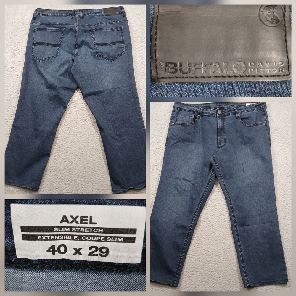 Buffalo David Bitton Axel Slim‎ Stretch Jeans Men's 40x29 Blue Denim